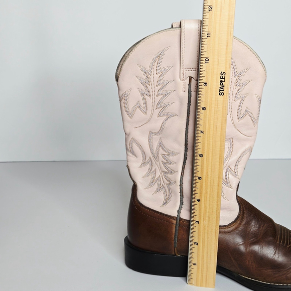 Ariat Pink Brown Women Heritage Stockman Distressed Western Boots 29420 Sz 7C - Picture 7 of 10